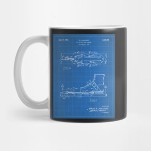 Ski Boots Patent - Snow Skier Skiing Lodge Art - Blueprint Mug